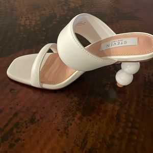 White sandals new in box
